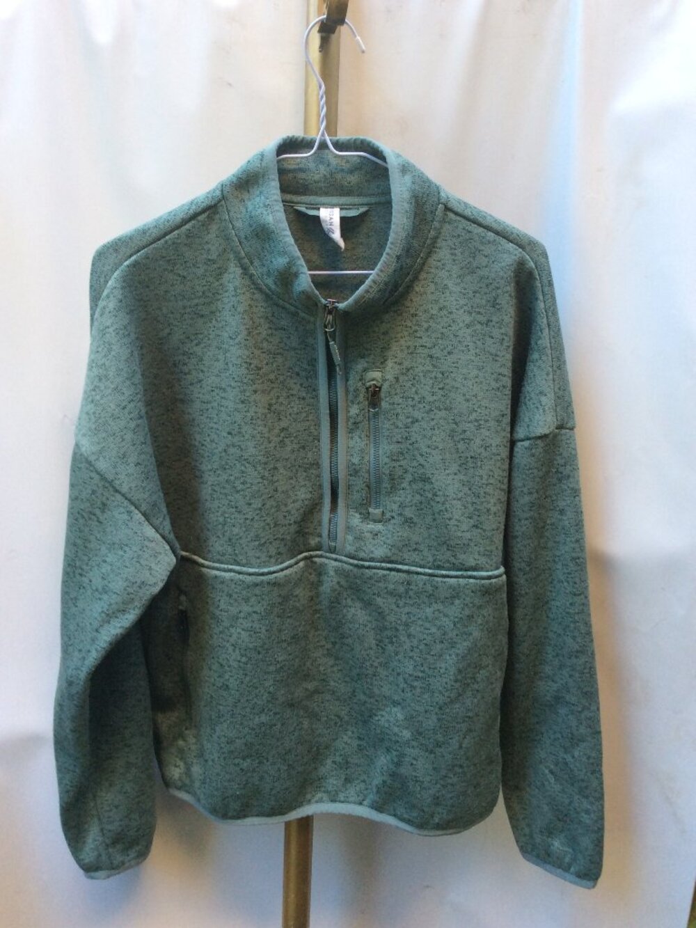 Vintage Yodan Moss Green Heathered Softshell Quarter-Zip Pullover Jacket Size L